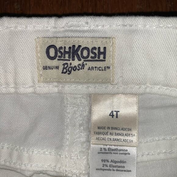 Osh Kosh B’Gosh Toddler White Shorts with Gold Shimmery Ribbon Belt - Girls 4T - Picture 4 of 4
